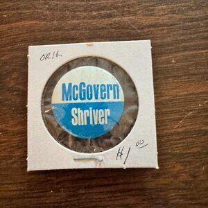 Vintage McGovern Shriver Political Pin Back Button P5